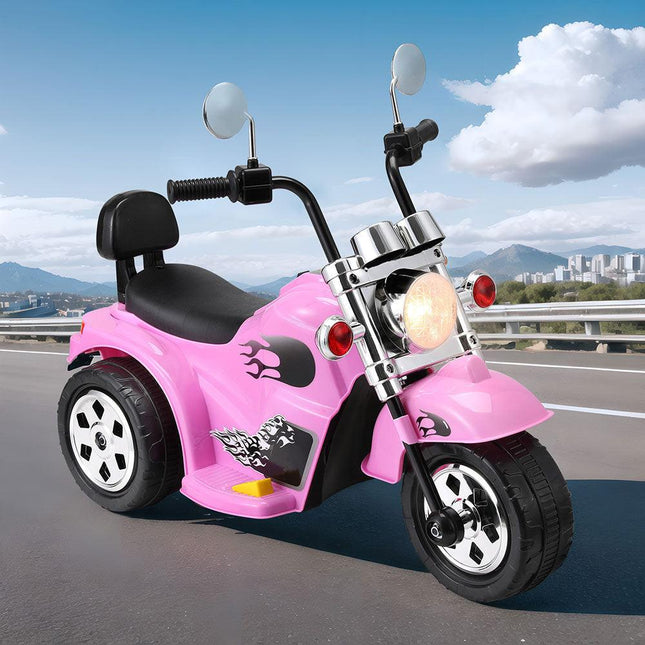 Rigo Kids Ride On Car Motorcycle Motorbike Electric Toys Horn Music 6V Pink.