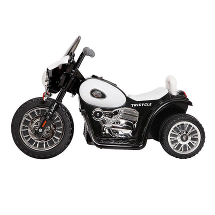 Rigo Kids Electric Ride On Patrol Police Car Harley-Inspired 6V Black.