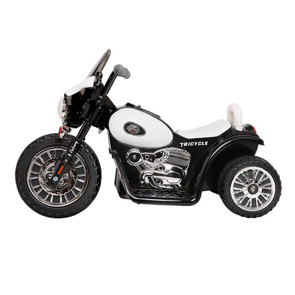 Rigo Kids Electric Ride On Patrol Police Car Harley-Inspired 6V Black.