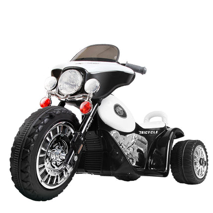 Rigo Kids Electric Ride On Patrol Police Car Harley-Inspired 6V Black.
