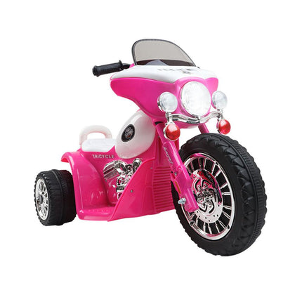 Rigo Kids Electric Ride On Patrol Police Car Harley-Inspired 6V Pink.