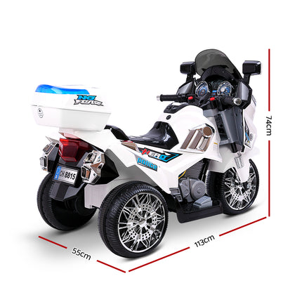 Rigo Kids Electric Ride On Patrol Police Car BMW-Inspired S1K 6V Battery White.