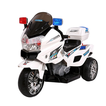 Rigo Kids Electric Ride On Patrol Police Car BMW-Inspired S1K 6V Battery White.