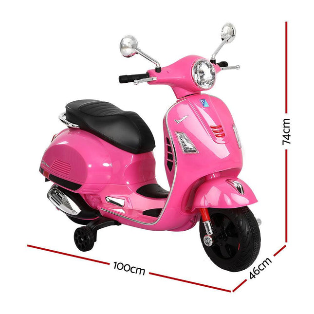 Kids Electric Ride On Car Motorcycle Motorbike Vespa Licensed GTS Pink.