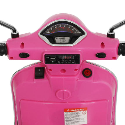 Kids Electric Ride On Car Motorcycle Motorbike Vespa Licensed GTS Pink.