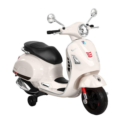 Kids Electric Ride On Car Motorcycle Motorbike Vespa Licensed GTS White.