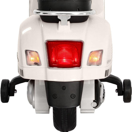 Kids Electric Ride On Car Motorcycle Motorbike Vespa Licensed GTS White.