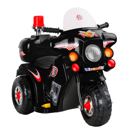 Rigo Kids Electric Ride On Police Motorcycle Motorbike 6V Battery Black.
