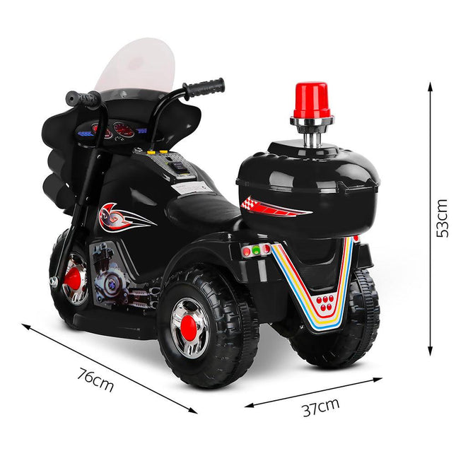 Rigo Kids Electric Ride On Police Motorcycle Motorbike 6V Battery Black.