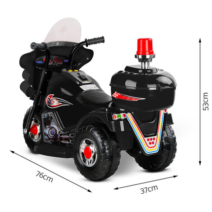 Rigo Kids Electric Ride On Police Motorcycle Motorbike 6V Battery Black.