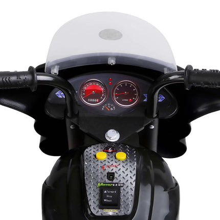 Rigo Kids Electric Ride On Police Motorcycle Motorbike 6V Battery Black.