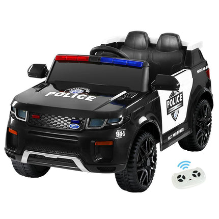 Electric Ride On Car Rigo Kids Patrol Police Ride On Cars Horn Music Remote Black.