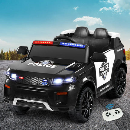 Electric Ride On Car Rigo Kids Patrol Police Ride On Cars Horn Music Remote Black.