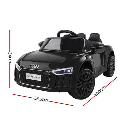 Kids Ride On Car Audi R8 Licensed Sports Electric Toy Cars Black.