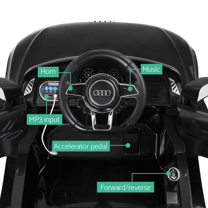 Kids Ride On Car Audi R8 Licensed Sports Electric Toy Cars Black.