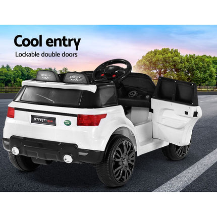 Rigo Kids Electric Ride On Car SUV Range Rover-inspired Cars Remote 12V White.