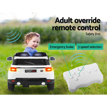 Rigo Kids Electric Ride On Car SUV Range Rover-inspired Cars Remote 12V White.