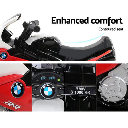 Kids Electric Ride On Car Police Motorcycle Motorbike BMW Licensed S1000RR Red.