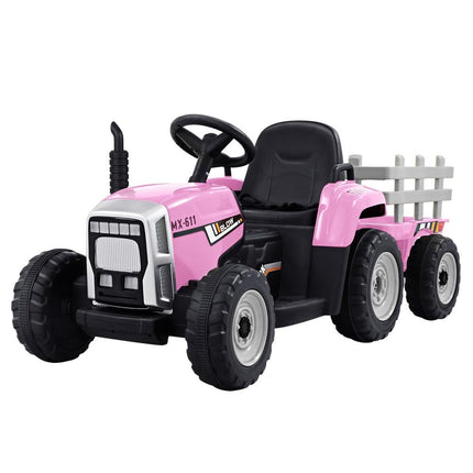 Rigo Kids Electric Ride On Car Tractor Toy Cars 12V Pink.