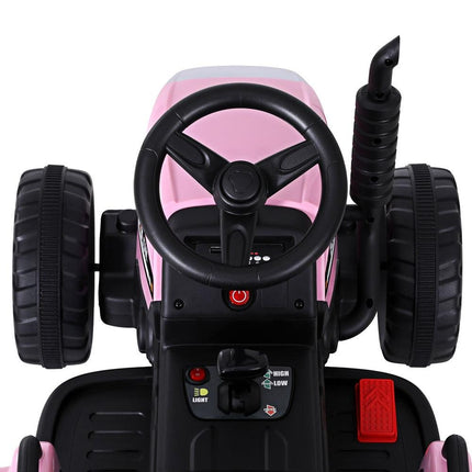 Rigo Kids Electric Ride On Car Tractor Toy Cars 12V Pink.
