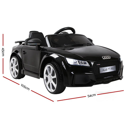 Kids Electric Ride On Car Audi Licensed TTRS Toy Cars Remote 12V Battery Black.
