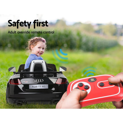 Kids Electric Ride On Car Audi Licensed TTRS Toy Cars Remote 12V Battery Black.