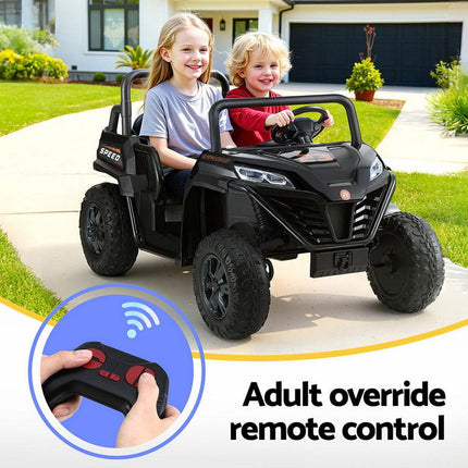 Rigo Kids Ride On Car Electric Toys Cars Headlight Music Remote Control Black.