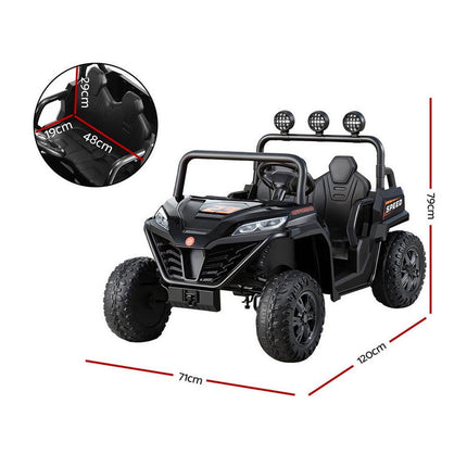 Rigo Kids Ride On Car Electric Toys Cars Headlight Music Remote Control Black.