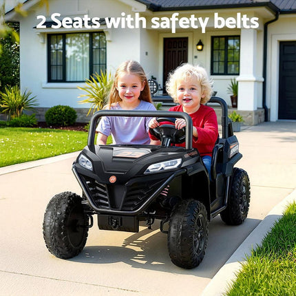 Rigo Kids Ride On Car Electric Toys Cars Headlight Music Remote Control Black.