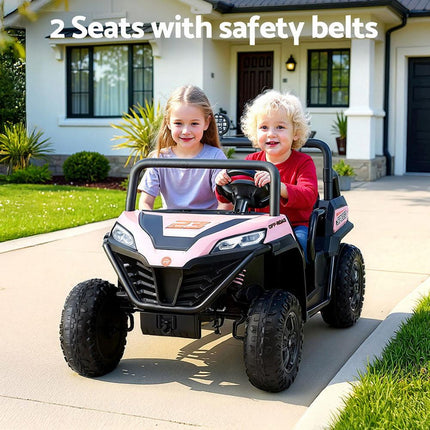 Rigo Kids Ride On Car Electric Toys Cars Headlight Music Remote Control Pink.