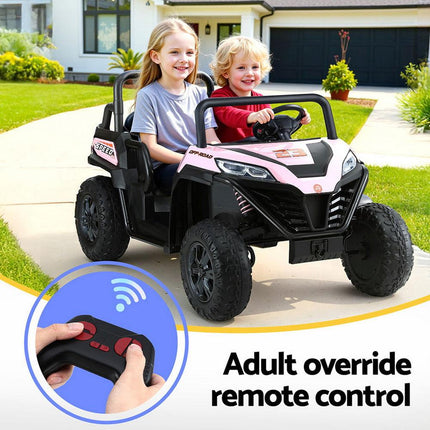 Rigo Kids Ride On Car Electric Toys Cars Headlight Music Remote Control Pink.