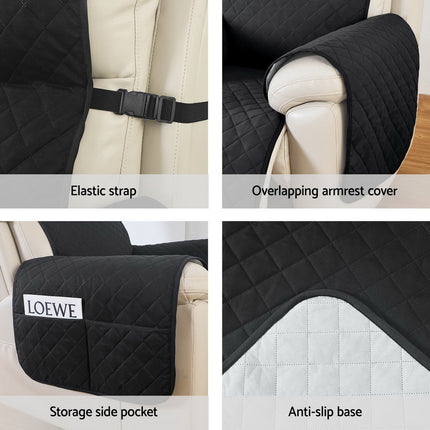 Artiss Recliner Chair Cover 100% Water Resistant Black.