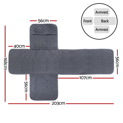 Artiss Recliner Chair Cover 100% Water Resistant Grey.