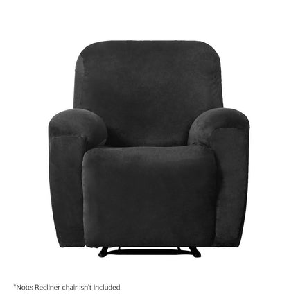 Artiss Recliner Chair Covers 1 Seater Velvet Black.