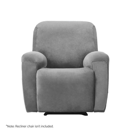 Artiss Recliner Chair Covers 1 Seater Velvet Grey.