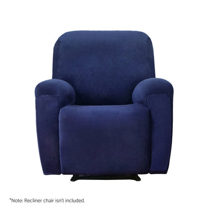 Artiss Recliner Chair Covers 1 Seater Velvet Navy.
