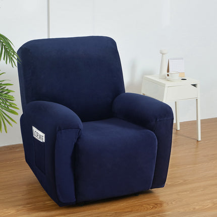 Artiss Recliner Chair Covers 1 Seater Velvet Navy.