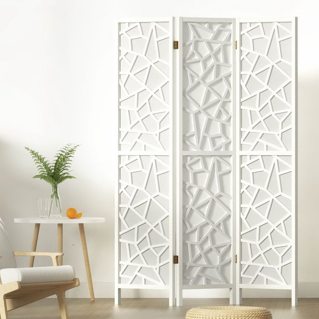 Artiss 3 Panel Room Divider Screen 122x170cm Clover White.