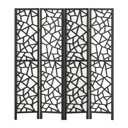 Artiss 4 Panel Room Divider Screen 162x170cm Clover Black.