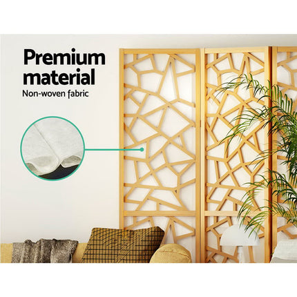 Artiss 4 Panel Room Divider Screen 162x170cm Clover Natural.