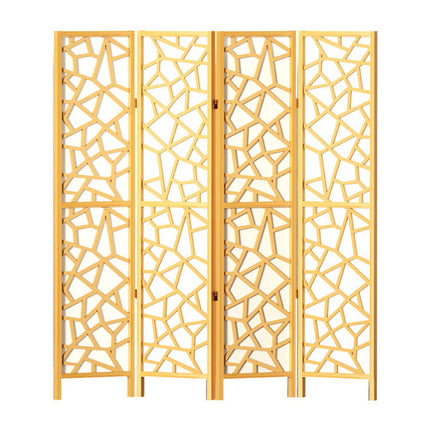 Artiss 4 Panel Room Divider Screen 162x170cm Clover Natural.