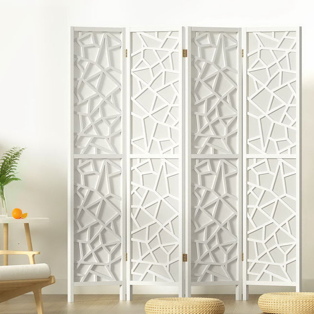 Artiss 4 Panel Room Divider Screen 162x170cm Clover White.