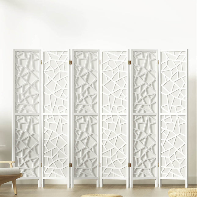 Artiss 6 Panel Room Divider Screen 244x170cm Clover White.