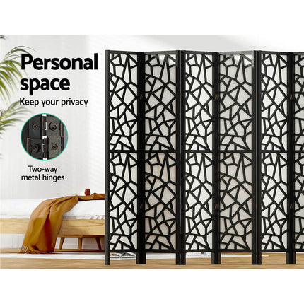 Artiss 8 Panel Room Divider Screen 325x170cm Clover Black.