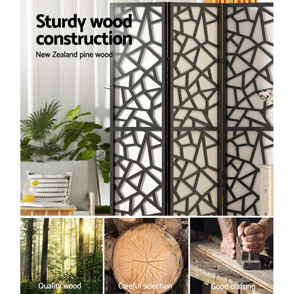 Artiss 8 Panel Room Divider Screen 325x170cm Clover Black.