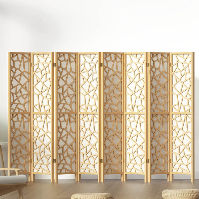 Artiss 8 Panel Room Divider Screen 325x170cm Clover Natural.