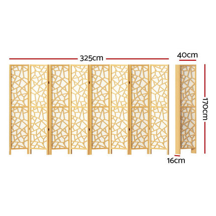 Artiss 8 Panel Room Divider Screen 325x170cm Clover Natural.