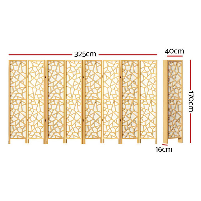 Artiss 8 Panel Room Divider Screen 325x170cm Clover Natural.