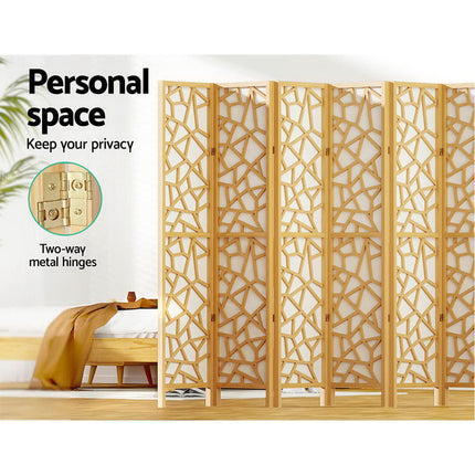 Artiss 8 Panel Room Divider Screen 325x170cm Clover Natural.