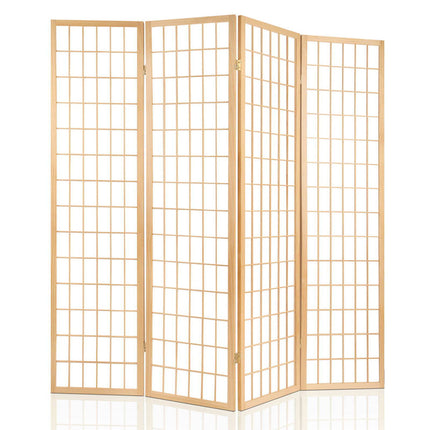 Artiss 4 Panel Room Divider Screen 174x179cm Natural.